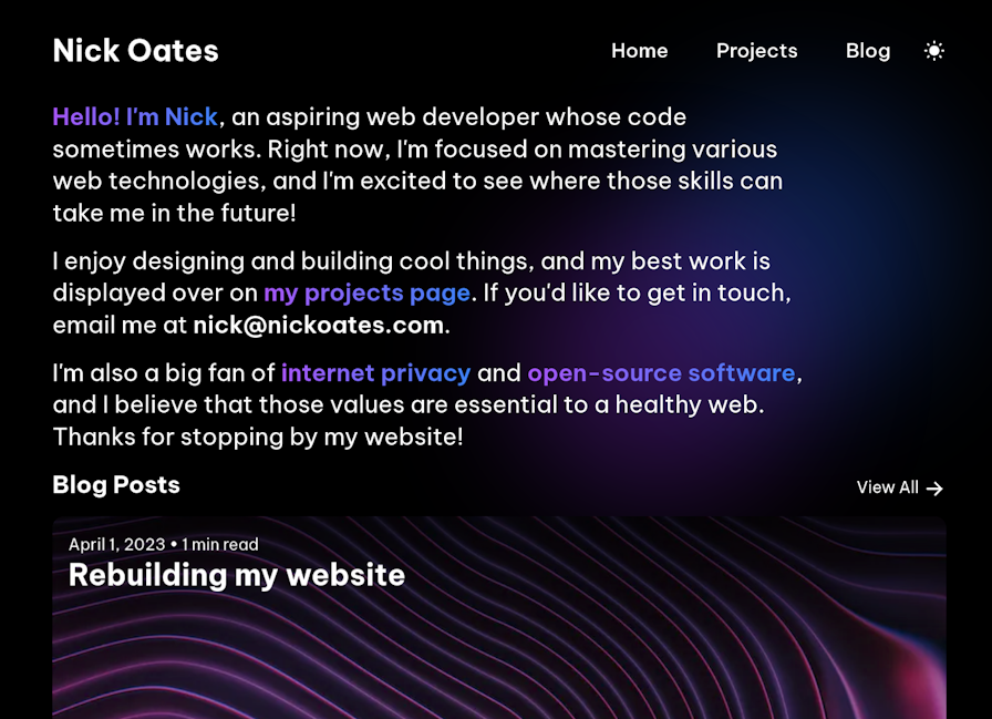 Home page of nickoates.com