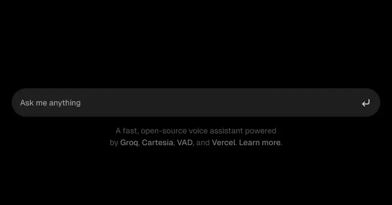 A text input that says 'Ask me anything' with a submit button.